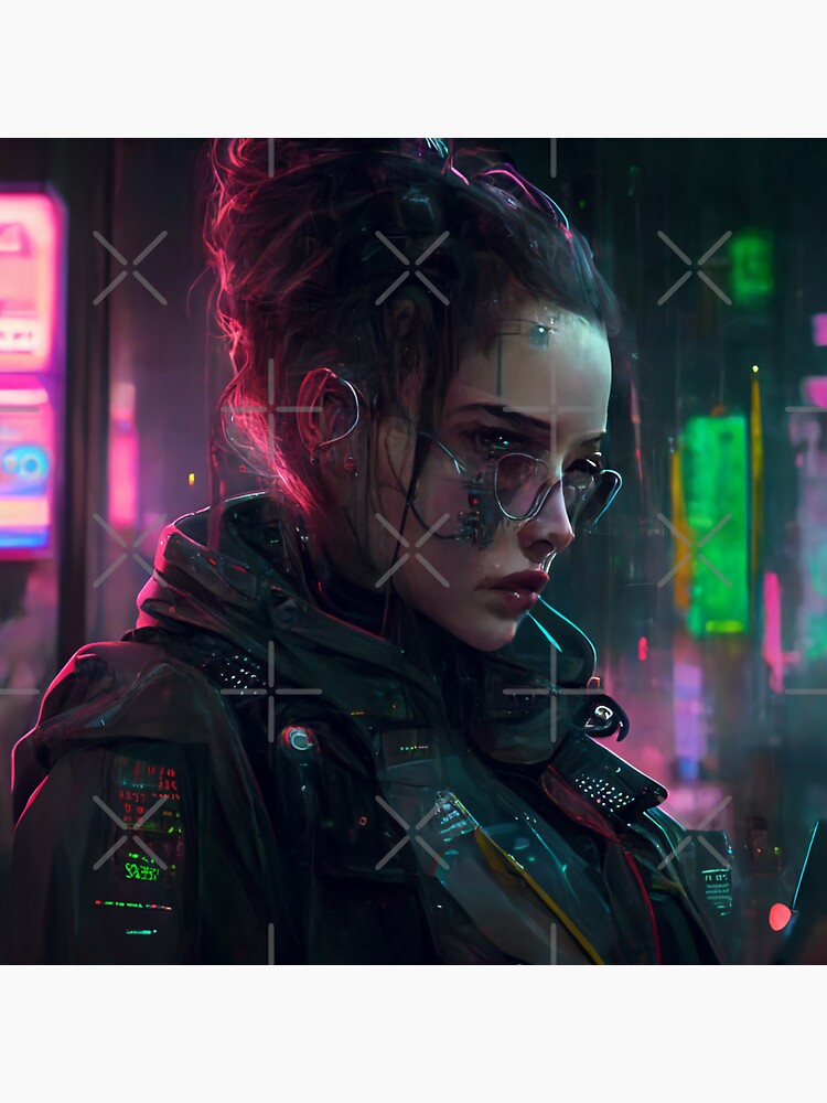 Thumbnail 3 of 3, Sticker, Cyberpunk Night City Future Futuristic Life designed and sold by Bien Design.
