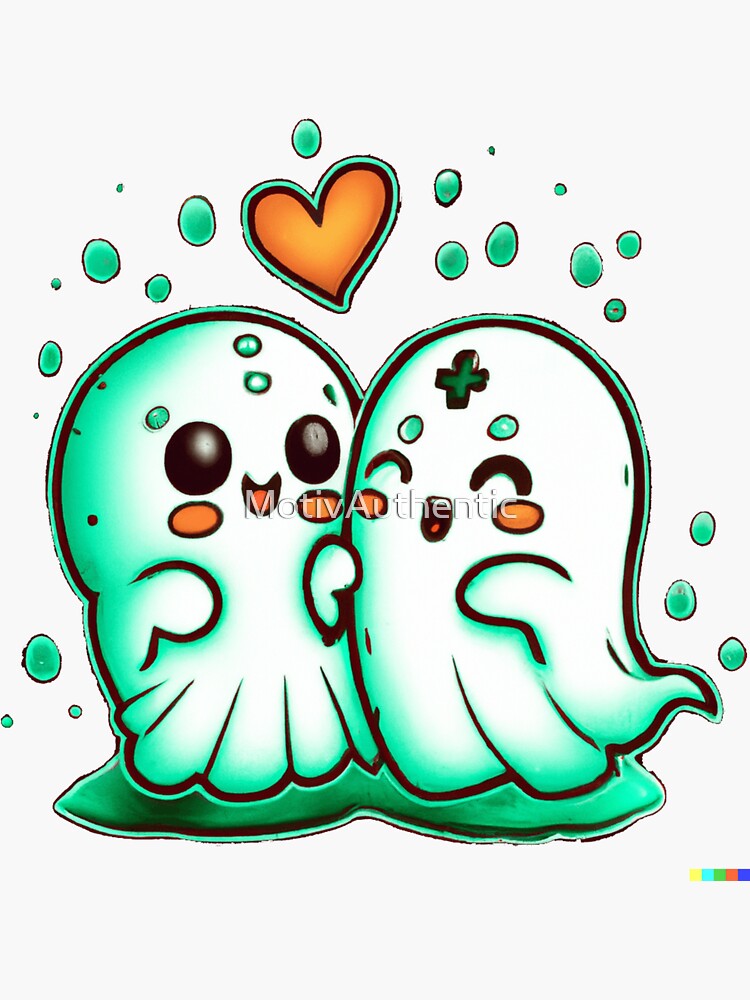 happy cute chibi ghosts in love pack\