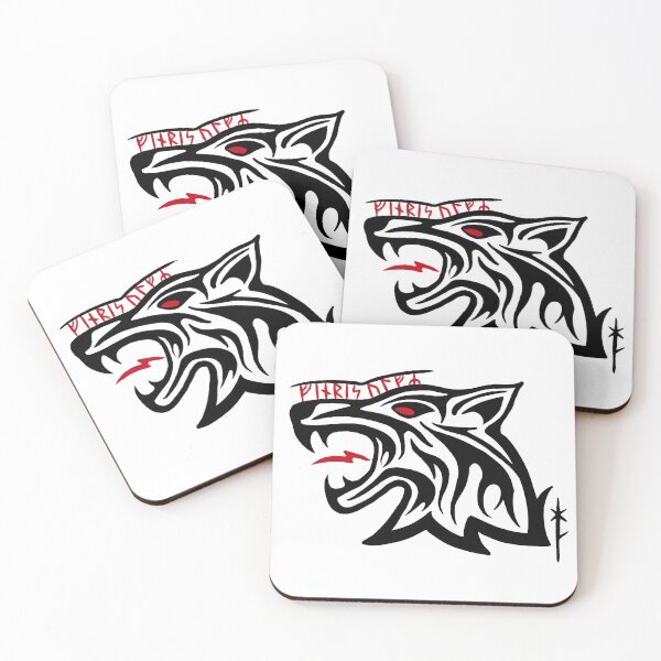 Item preview, Fenrir the Wolf, with runes in Old Norse / Younger Futhark designed and sold by ravenscallbe.