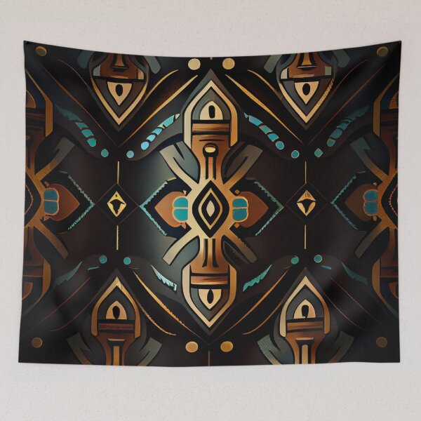 Item preview, Simple Dark Bold Western Pattern Digital Painting designed and sold by CodeAndColors.