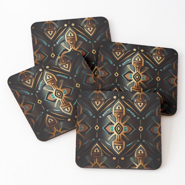 Item preview, Simple Dark Bold Western Pattern Digital Painting designed and sold by CodeAndColors.