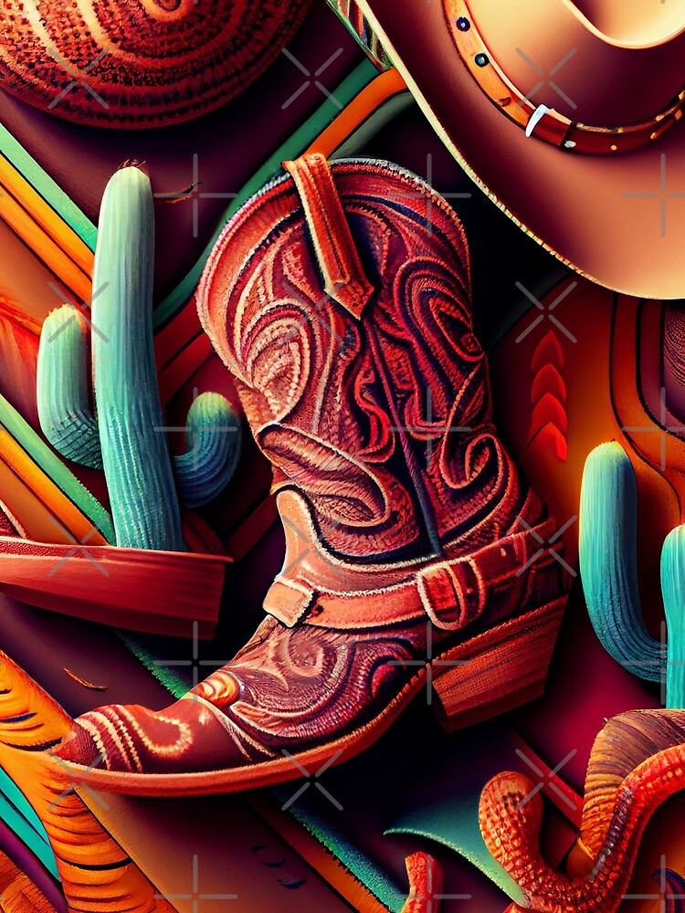 Thumbnail 3 von 3, Tuch, Saturated Western Pattern Digital Painting designt und verkauft von CodeAndColors.
