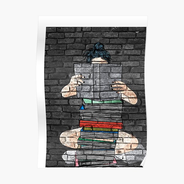 Jeune femme portrait graffiti street art 5 Poster