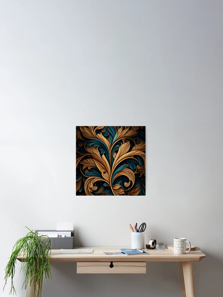 Imagen 2 de 3, Póster con la obra Fine Natural Pattern Digital Painting, diseñada y vendida por CodeAndColors.