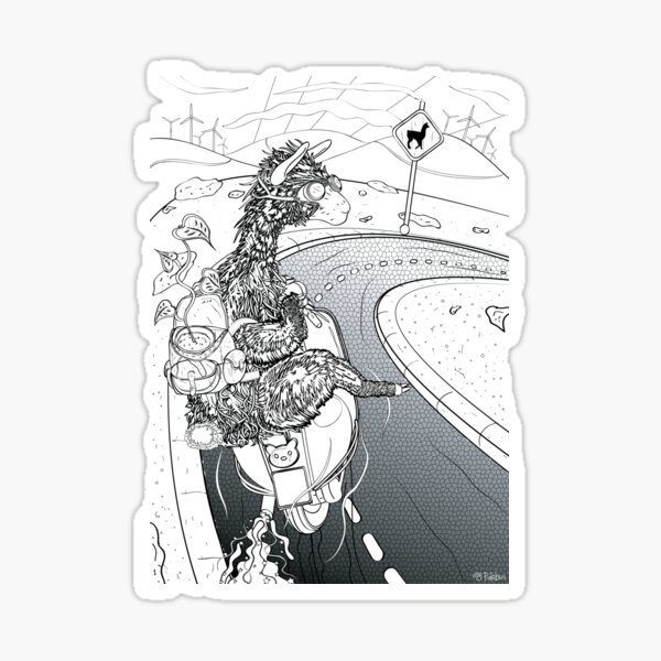 Llama Scooter Sticker