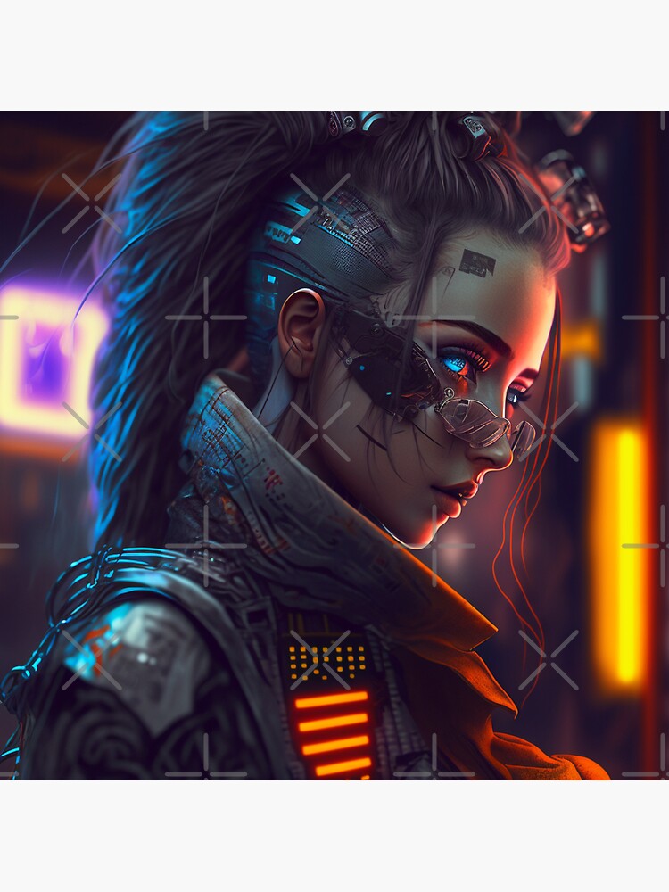 Thumbnail 3 of 3, Sticker, Cyberpunk Night City Future Futuristic Life designed and sold by Bien Design.