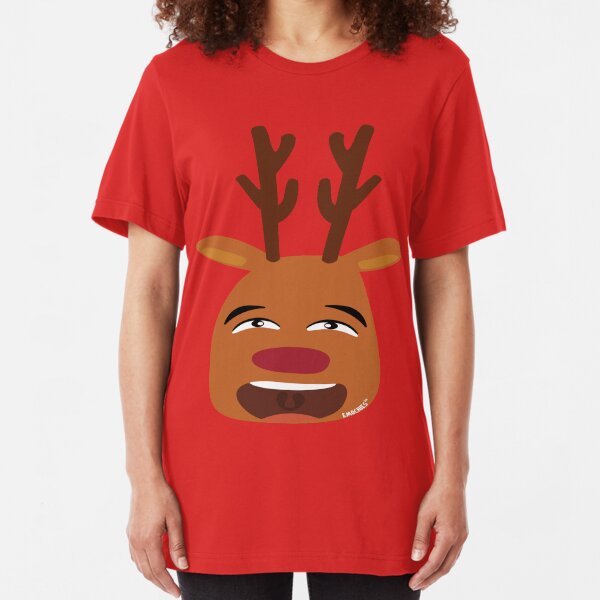 Reindeer Emoji Christmas Short-Sleeve Unisex T-Shirt