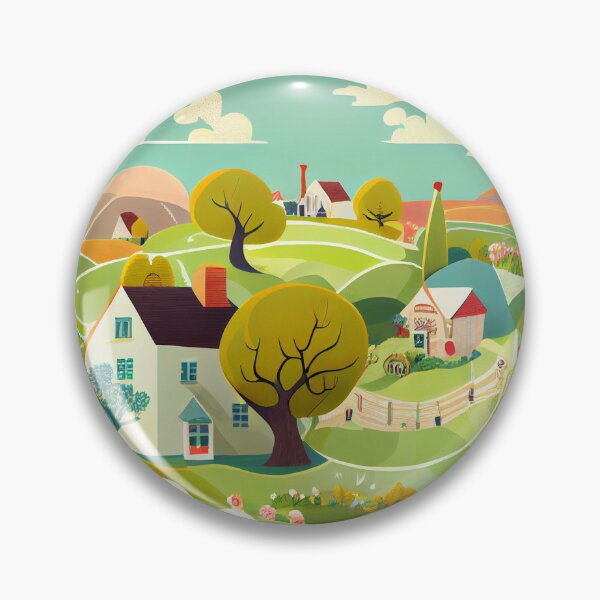 Item preview, Cartoon Circular English Countryside Chic Pattern Digital Painting designed and sold by CodeAndColors.