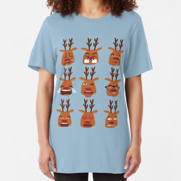 Reindeer Emoji Christmas Short-Sleeve Unisex T-Shirt