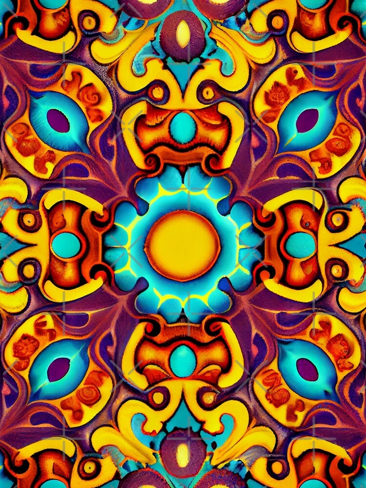 Aperçu 5 sur 5. Robe trapèze avec l'œuvre Mystical Imagined Coarse Latin Pattern Digital Painting créée et vendue par CodeAndColors.
