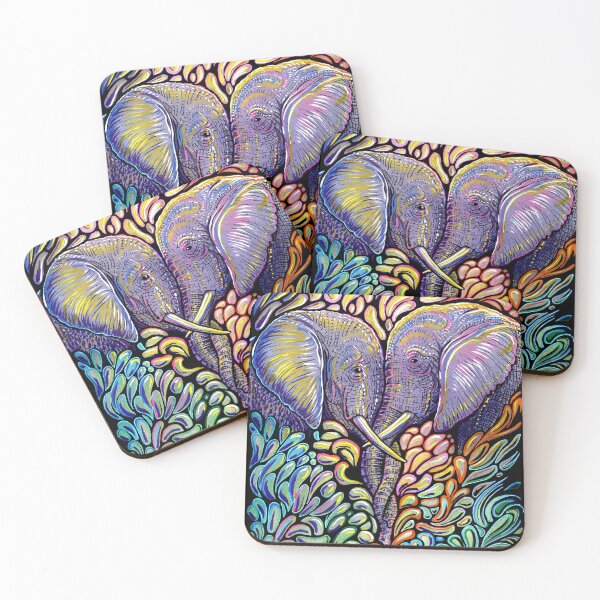 Item preview, Shmaltsy Glowy Elephants Snuggling designed and sold by Ty Meier.