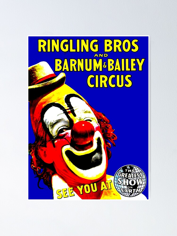 Ringling Brothers Circus The Children/'s Clown Vintage Travel Art Poster Print