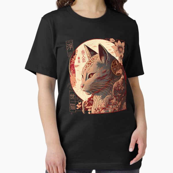 Vista previa del artículo con la obra «Ukiyo-E gato 4», diseñado y vendido por TheSamuraiCat.