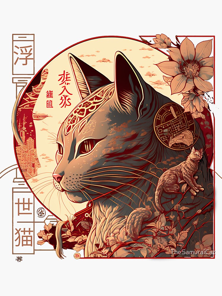 Ukiyo-E Cat 4 | Sticker