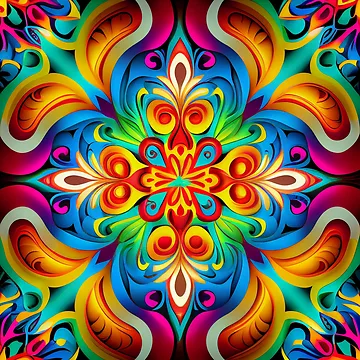 Vorschaubild zum Design Bright Rainbow Elegant European Pattern Digital Painting von CodeAndColors
