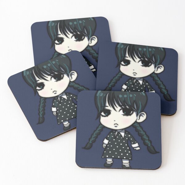 Item preview, Wednesday Addams Chibi designed and sold by fishiebiscuit.