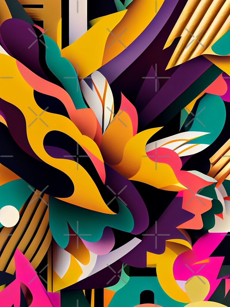Aperçu 5 sur 5. Robe trapèze avec l'œuvre Semi Abstract Complex Bold Maximalist Pattern Digital Painting créée et vendue par CodeAndColors.