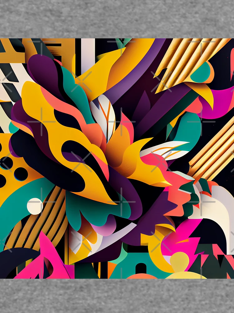 Thumbnail 6 von 6, Leichter Pullover, Semi Abstract Complex Bold Maximalist Pattern Digital Painting designt und verkauft von CodeAndColors.
