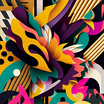 Vorschaubild zum Design Semi Abstract Complex Bold Maximalist Pattern Digital Painting von CodeAndColors