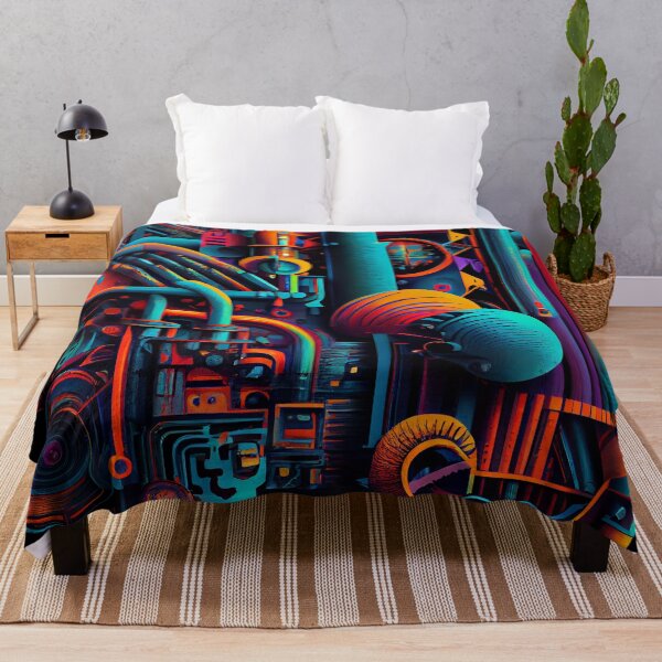Item preview, Artistic Vibrant Industrial Pattern Digital Painting designed and sold by CodeAndColors.