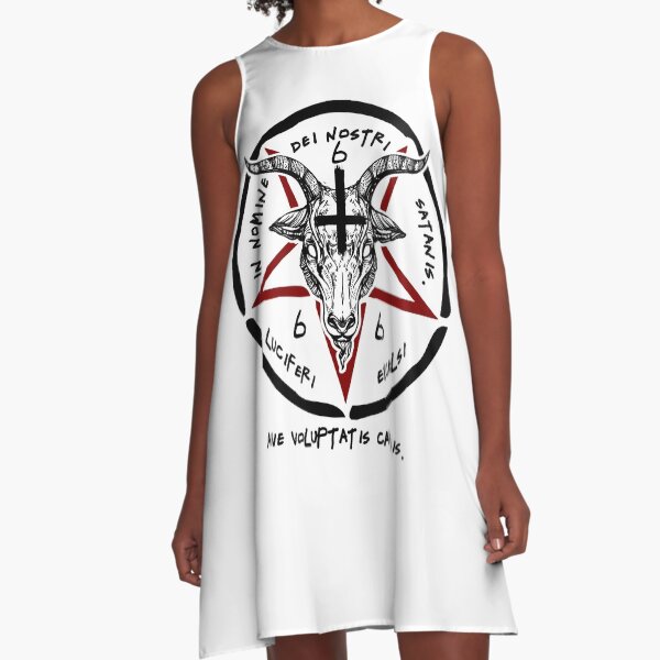 BAPHOMET - SIGIL OF SATAN - THE OCCULT A-Line Dress