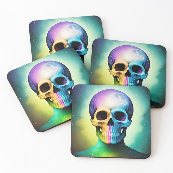 Item preview, Colorful Cosmic Skull designed and sold by AbstractWave.
