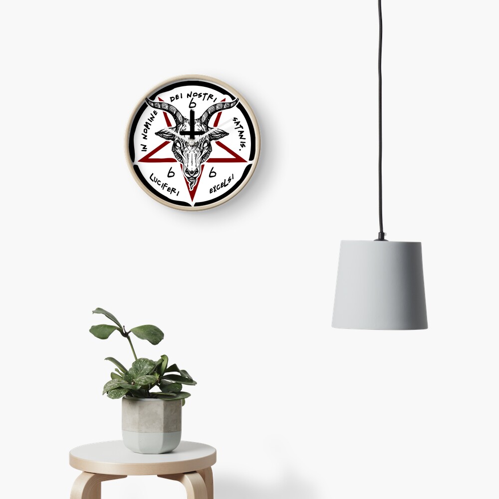 "BAPHOMET SIGIL OF SATAN THE OCCULT" Clock for Sale by ShirtWreck