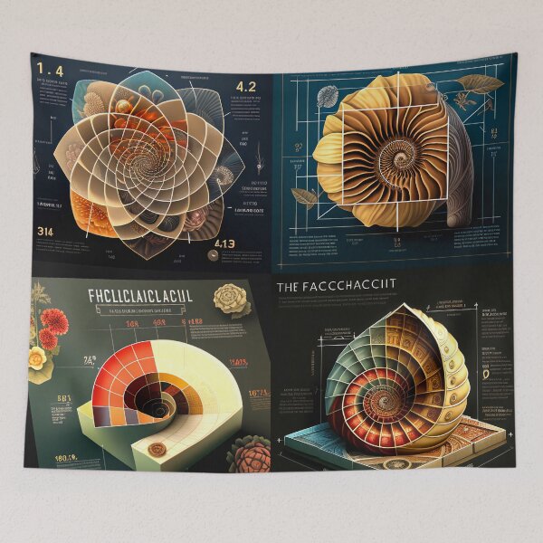 Item preview, Fibonacci Style Spiral Multiple Infographic Colourful Abstract  designed and sold by RAGANADesign.