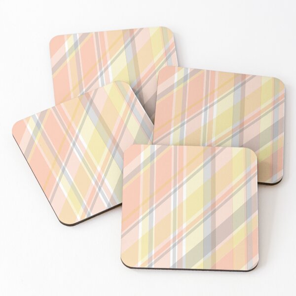 Item preview, Tartan - Diagonal Tartan Pastel Orange & Yellow designed and sold by Quooki.