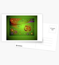 OM XMAS GREEN Postcards
