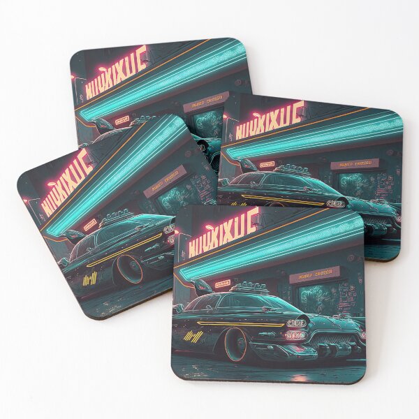 Item preview, Racing car with a bizarre old vintage look in a city of neon lights designed and sold by mrlongfield.