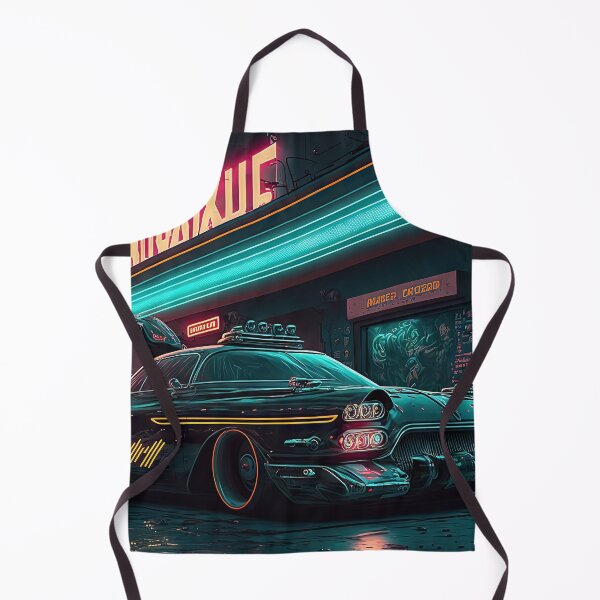 Item preview, Racing car with a bizarre old vintage look in a city of neon lights designed and sold by mrlongfield.