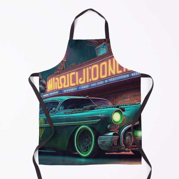 Item preview, Racing car with a bizarre old vintage look in a city of neon lights designed and sold by mrlongfield.