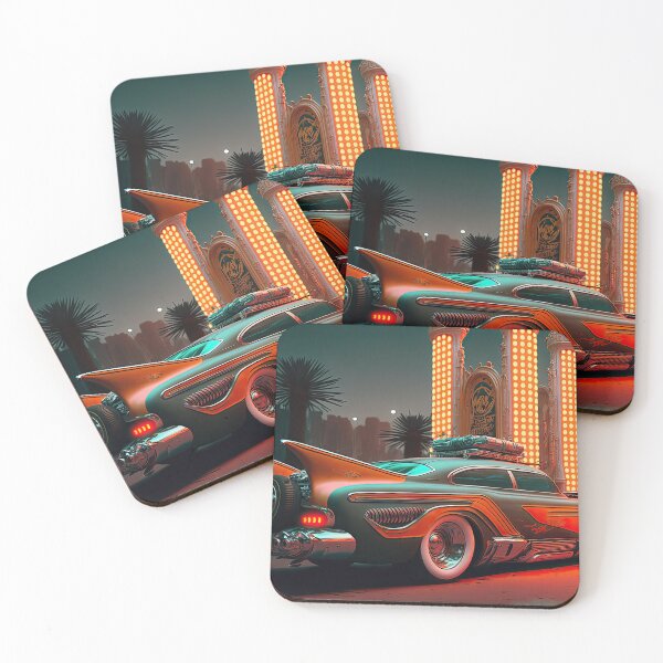 Item preview, Racing car with a bizarre old vintage look in a city of neon lights designed and sold by mrlongfield.