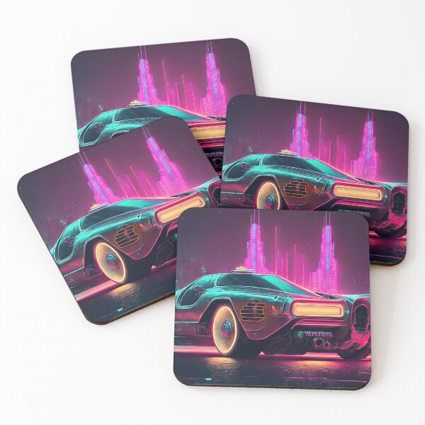 Item preview, Racing car with a bizarre old vintage look in a city of neon lights designed and sold by mrlongfield.