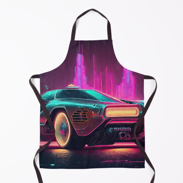 Item preview, Racing car with a bizarre old vintage look in a city of neon lights designed and sold by mrlongfield.