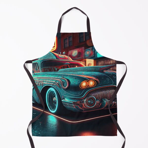 Item preview, Racing car with a bizarre old vintage look in a city of neon lights designed and sold by mrlongfield.