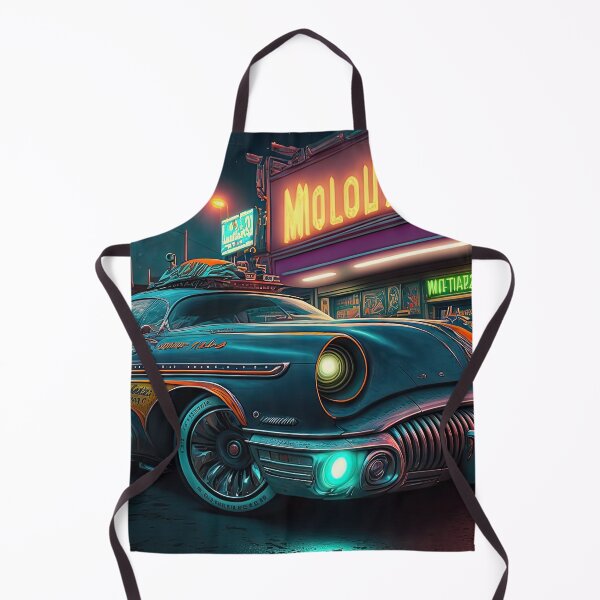 Item preview, Racing car with a bizarre old vintage look in a city of neon lights designed and sold by mrlongfield.