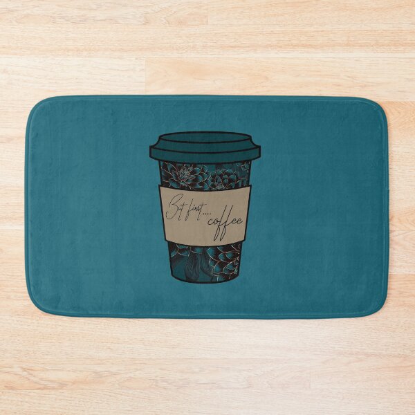Item preview, But First Coffee Geometric Teal Flower designed and sold by T-shirt-Designs.