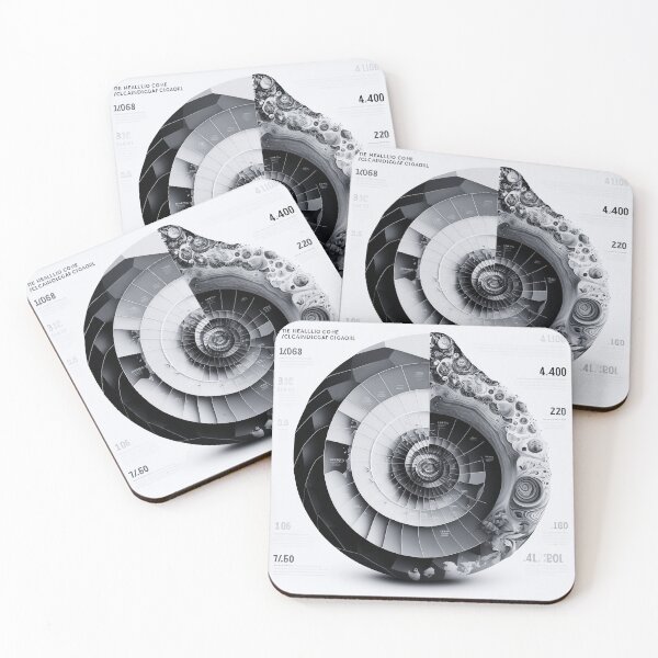 Artikelvorschau, Fibonacci Style Infographic Black White Abstract  entworfen und verkauft von RAGANADesign.