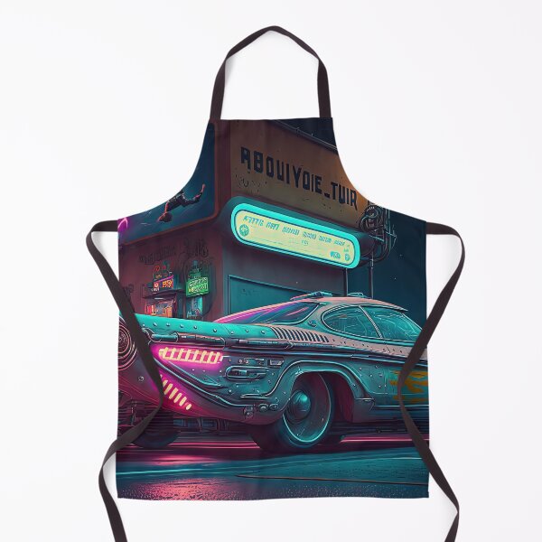 Item preview, Racing car with a bizarre old vintage look in a city of neon lights designed and sold by mrlongfield.