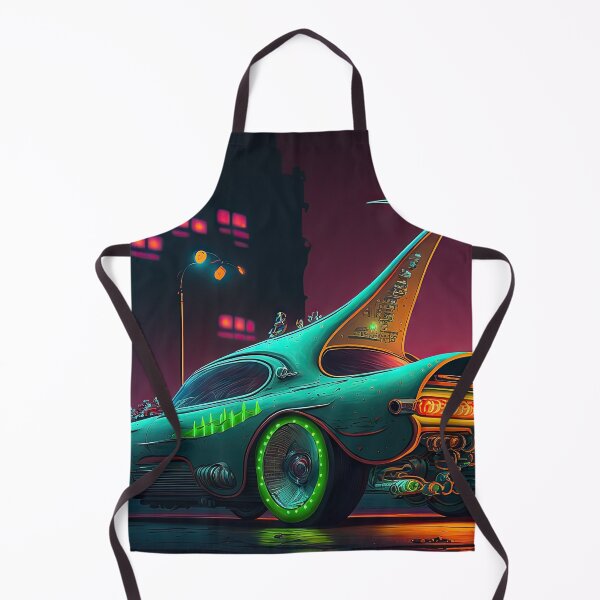 Item preview, Racing car with a bizarre old vintage look in a city of neon lights designed and sold by mrlongfield.