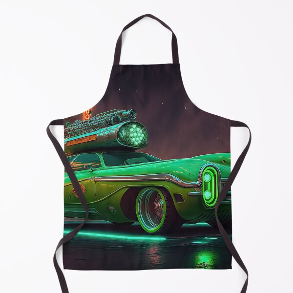 Item preview, Racing car with a bizarre old vintage look in a city of neon lights designed and sold by mrlongfield.