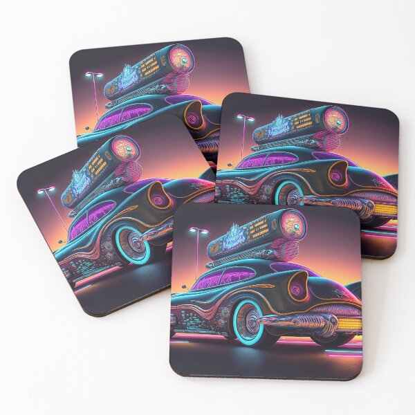 Item preview, Racing car with a bizarre old vintage look in a city of neon lights designed and sold by mrlongfield.