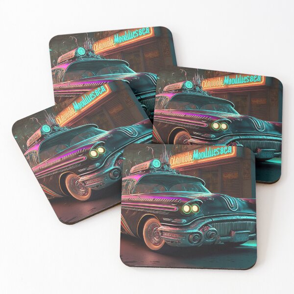 Item preview, Racing car with a bizarre old vintage look in a city of neon lights designed and sold by mrlongfield.