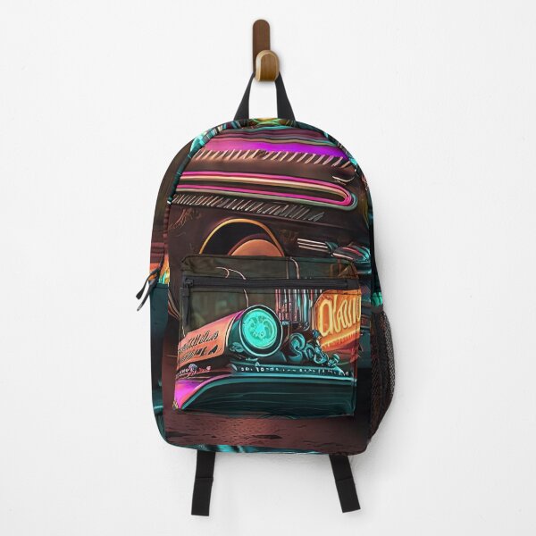 Item preview, Racing car with a bizarre old vintage look in a city of neon lights designed and sold by mrlongfield.