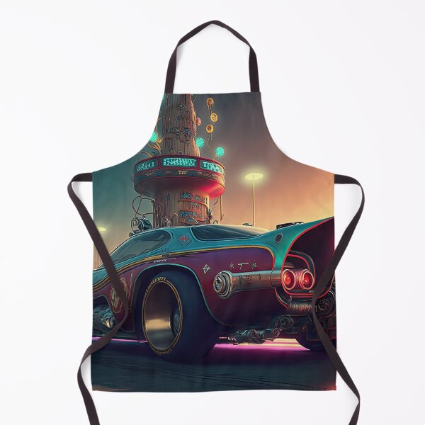 Item preview, Racing car with a bizarre old vintage look in a city of neon lights designed and sold by mrlongfield.