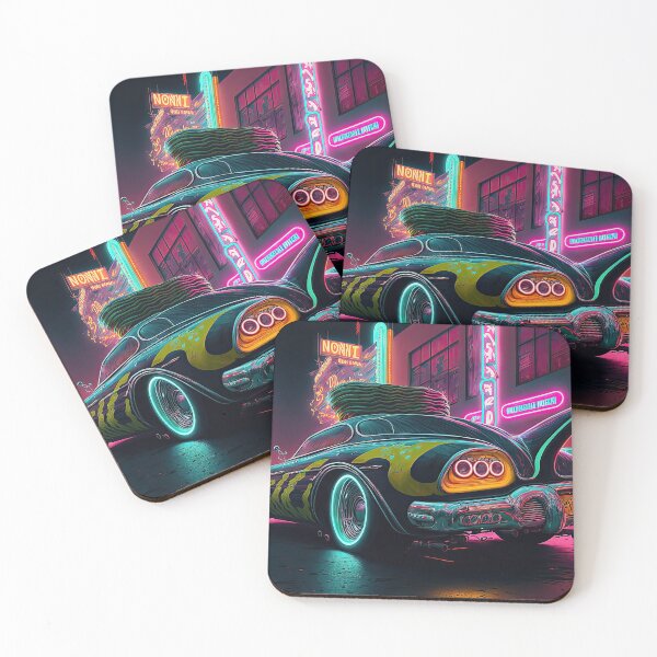 Item preview, Racing car with a bizarre old vintage look in a city of neon lights designed and sold by mrlongfield.
