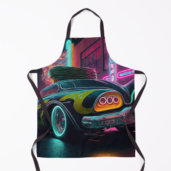 Item preview, Racing car with a bizarre old vintage look in a city of neon lights designed and sold by mrlongfield.