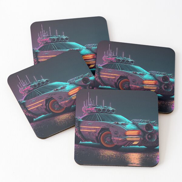 Item preview, Racing car with a bizarre old vintage look in a city of neon lights designed and sold by mrlongfield.